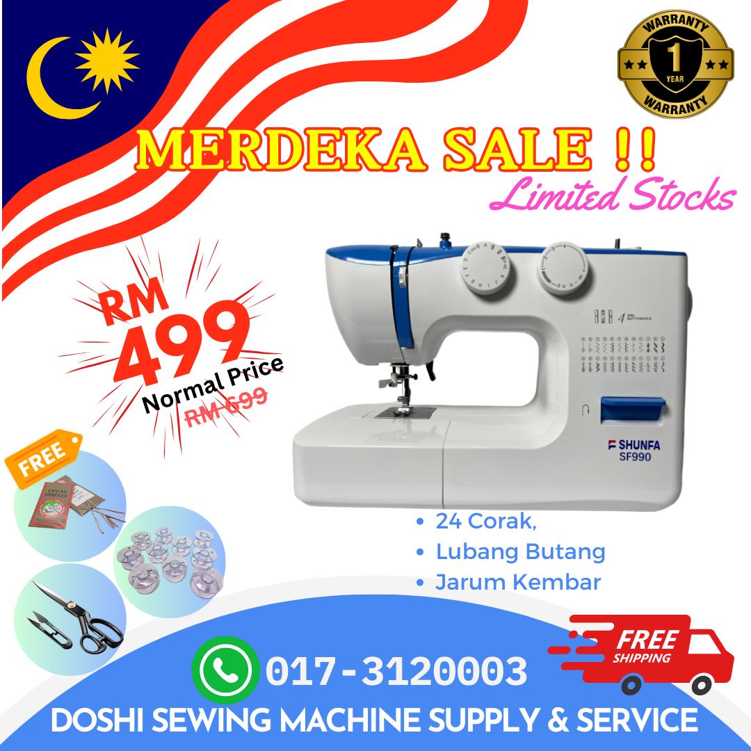 Mesin Jahit SHUNFA SF990 24 Corak/ Pattern Portable Sewing Machine