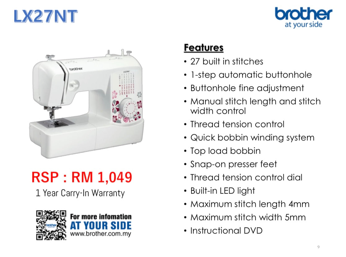 Mesin Jahit BROTHER LX27NT Sewing Machine